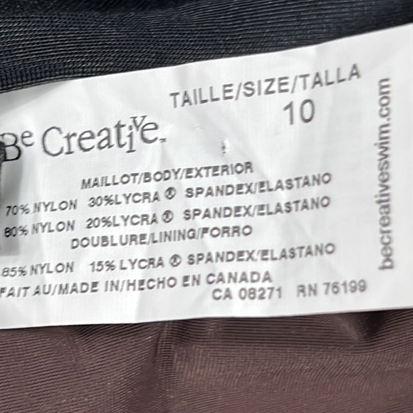 Be Creative Swimsuit Halter Style One piece Size 10 NWT Brown - Picture 9 of 10